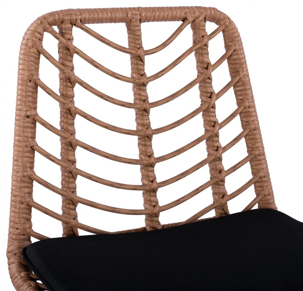Σκαμπό Μπαρ GAVIN C5706 Μεταλλικό με Μπέζ Wicker 47x59x111Υ εκ. 47x59x111 εκ.