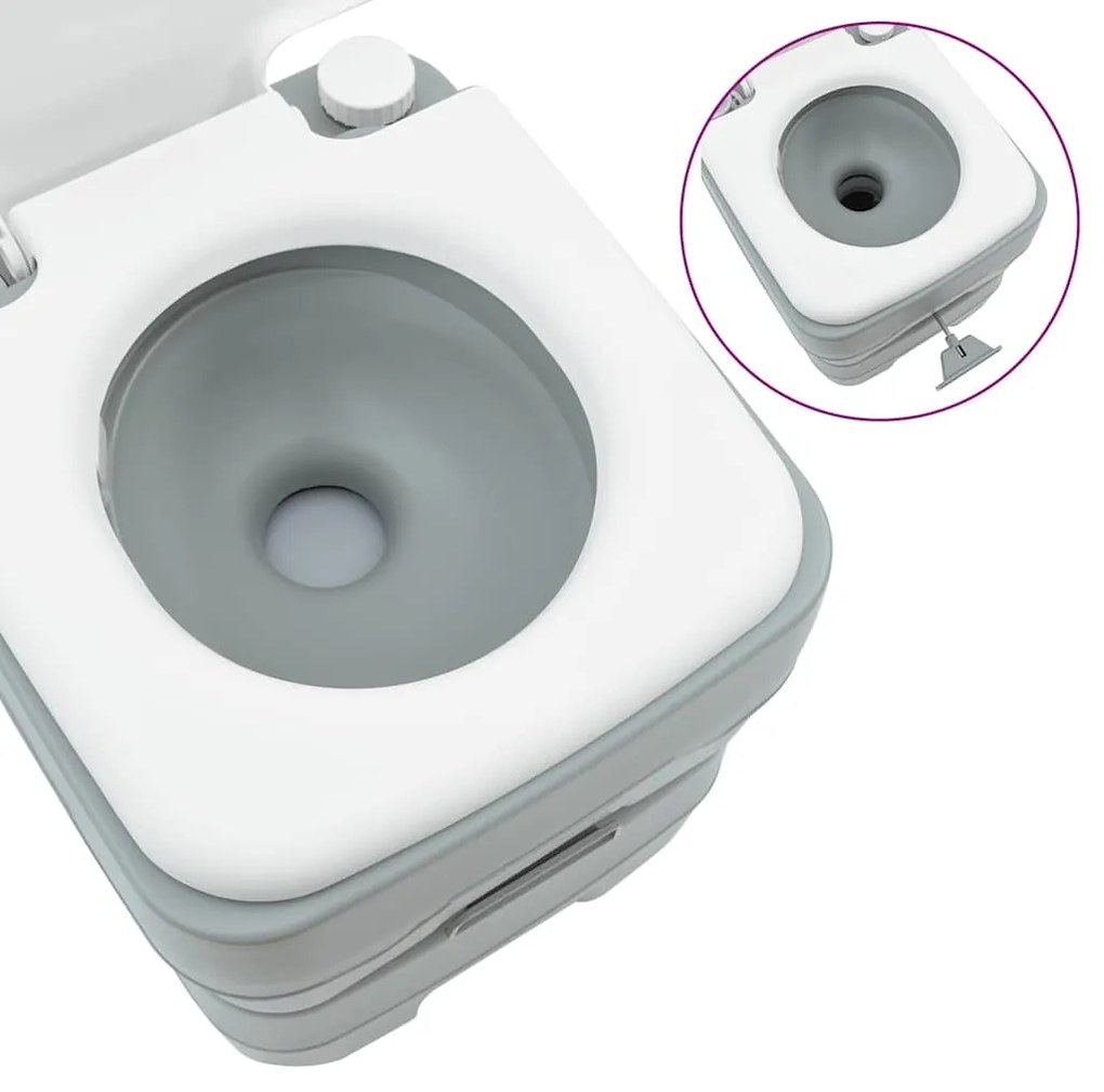 vidaXL Τουαλέτα Κάμπινγκ Γκρι 41.5 x 36.5 x 42 εκ. Πλαστικό