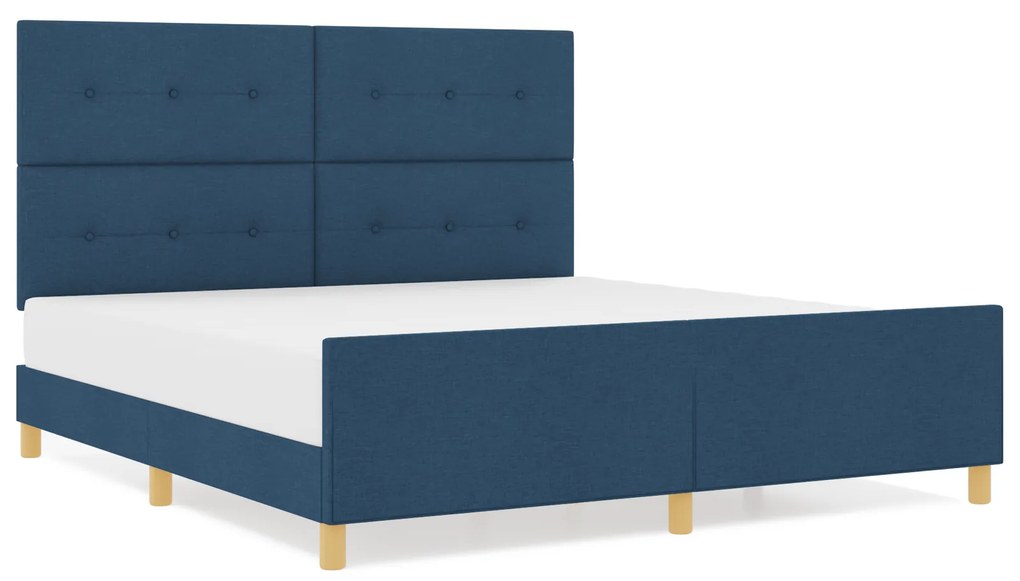 vidaXL Σκελετός Κρεβατιού με κεφαλάρι Μπλε 180 x 200 cm ύφασμα