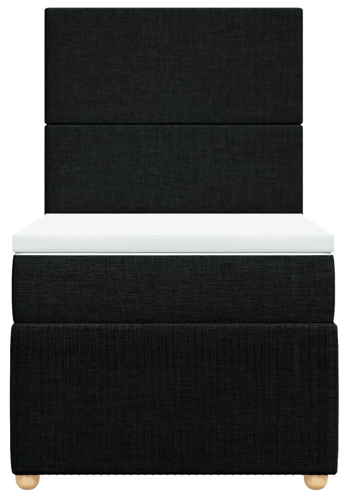 vidaXL Κρεβάτι Boxspring με Στρώμα Μαύρο 100 x 200 εκ. Υφασμάτινο