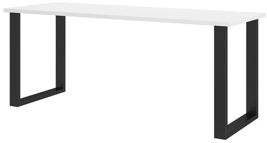 Τραπέζι Tucson 138, Άσπρο, Μαύρο, 75x67x185cm, 44 kg, Πλαστικοποιημένη μοριοσανίδα, Μέταλλο | Epipla1.gr