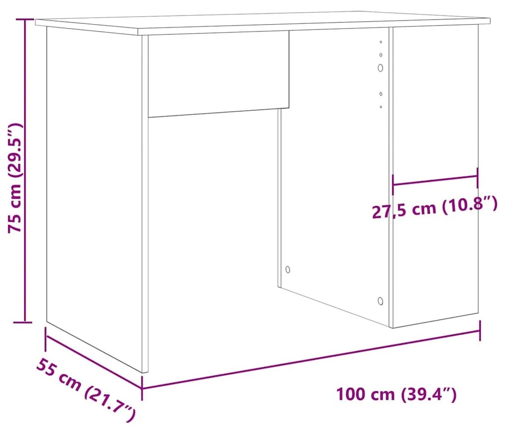 ΓΡΑΦΕΙΟ  ARTISAN OAK 100X55X75 CM ΚΑΤΑΣΚΕΥΑΣΜΕΝΟ ΞΥΛΟ 855857