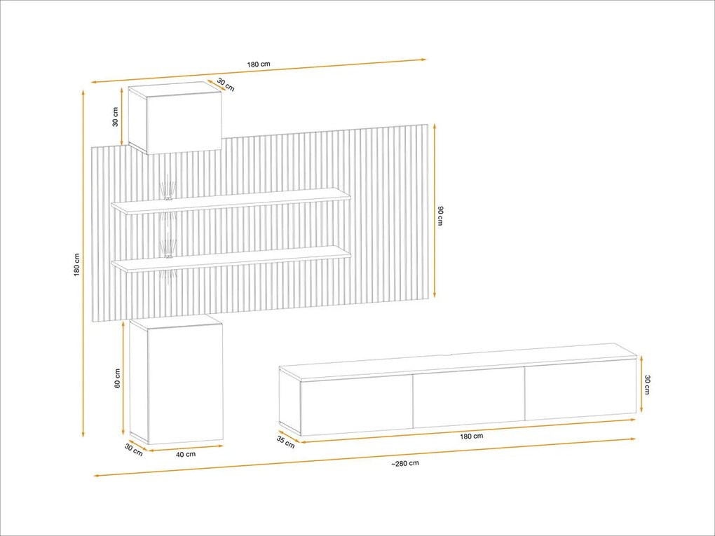 Swap XIX Σύνθεση Καφέ δρυς 280x180x40