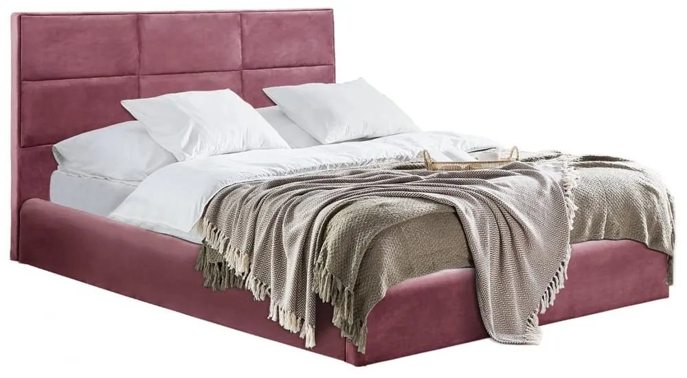 Κρεβάτι Briley HM583.02 168x212 Με Αποθηκευτικό Χώρο Για Στρώμα 160x200cm Apple Υπέρδιπλo Wood, Fabric
