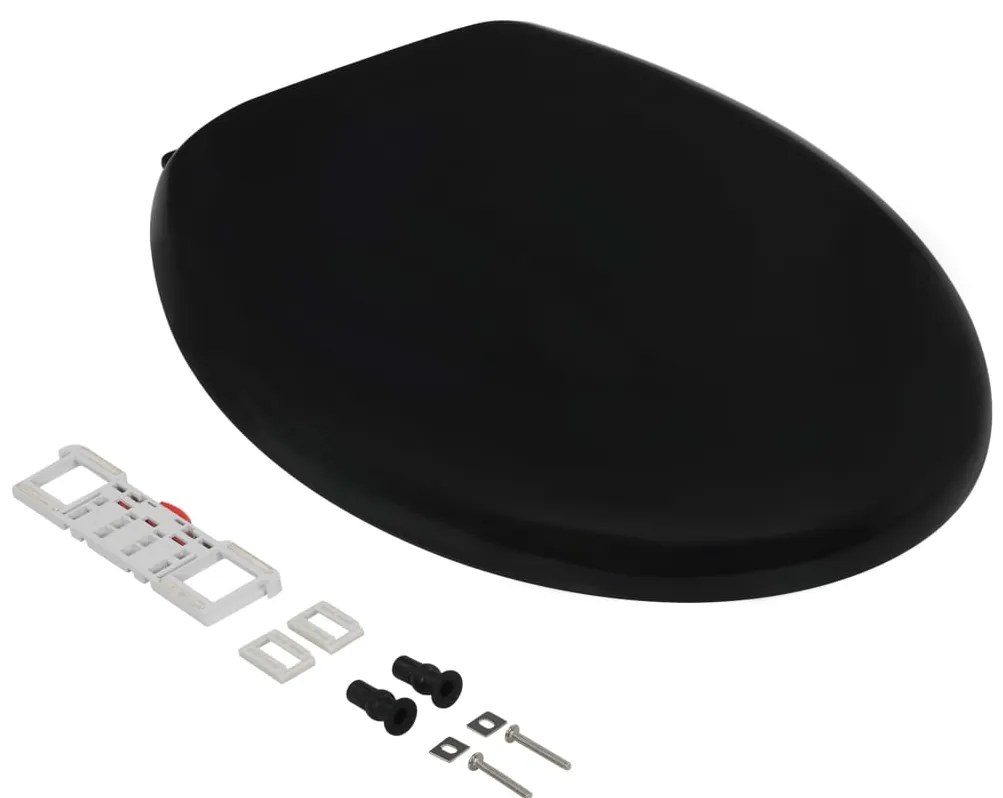 vidaXL Κάλυμμα Λεκάνης με Soft Close &amp; Quick Release Μαύρο