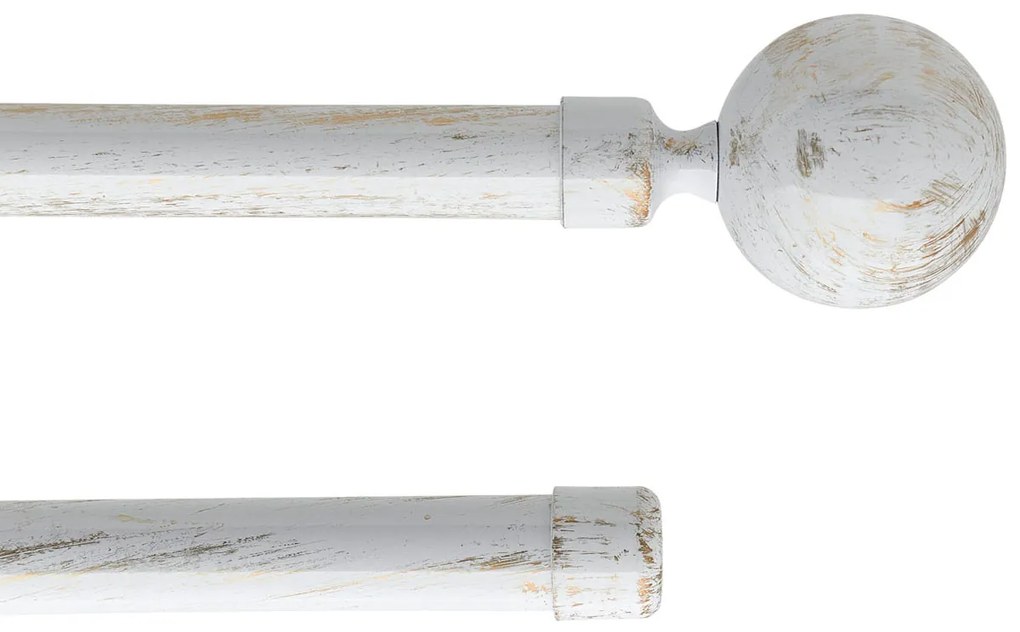 Κουρτινόξυλο Φ19mm Διπλό Επεκτεινόμενο 210-380cm Με Άκρα L-N Paloma White/Gold 7202101