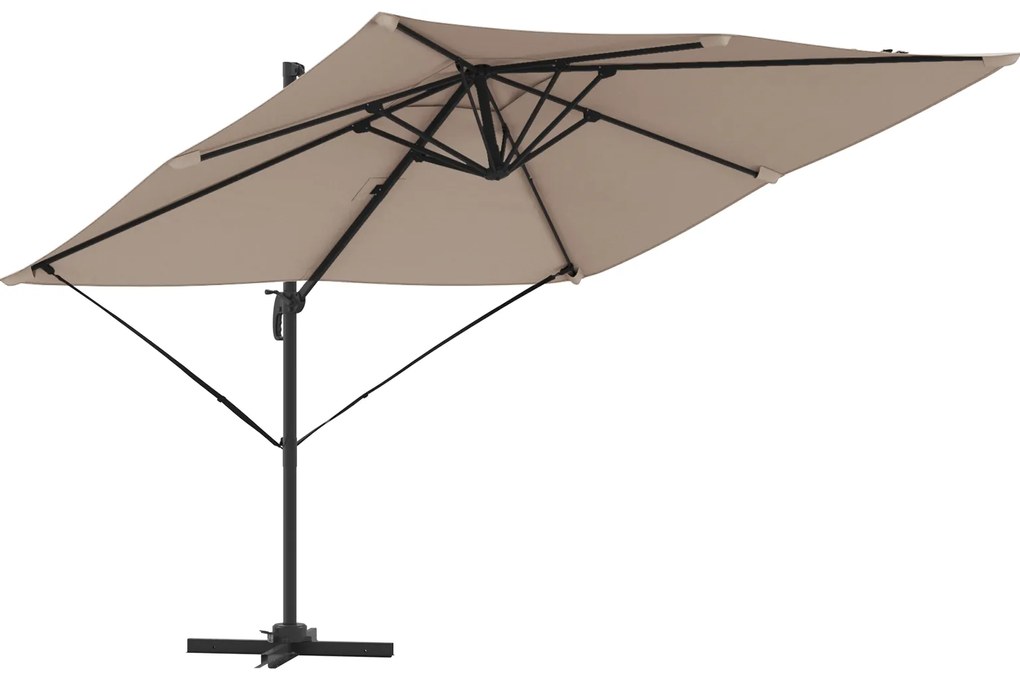 vidaXL Ρώμη Ομπρέλα Taupe Large Πολυεστέρας & Ατσάλι