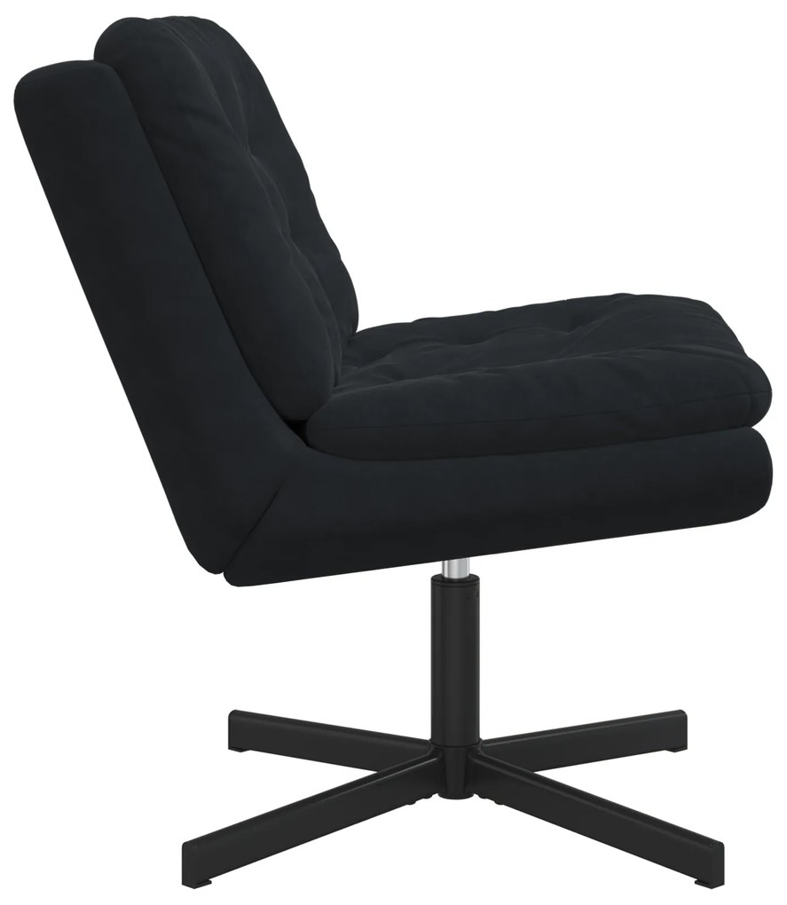 vidaXL Γυριστή Χαλαρωτική Καρέκλα Μαύρο 63 x 75 x 76 εκ Βελούδο
