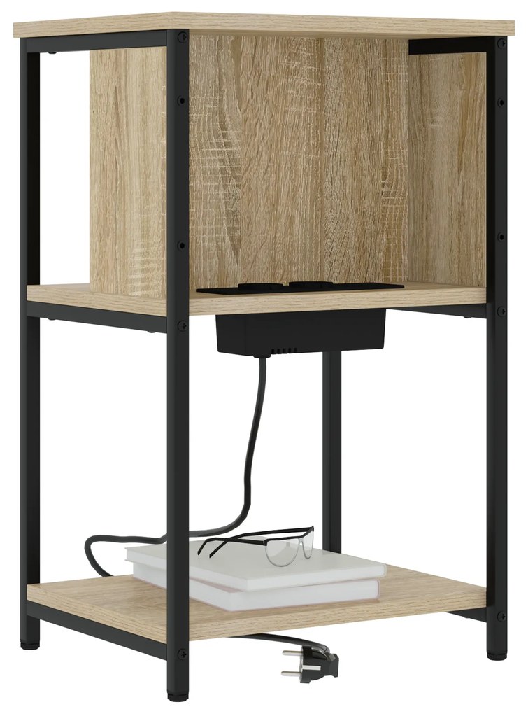 vidaXL Κομοδίνο Sonoma Δρυς 38 x 31 x 61 εκ Επεξεργασμένο ξύλο