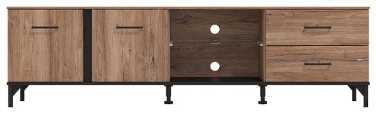 Έπιπλο TV Corsica 190 Flagstaff Oak - Μαύρο 190x42x53,5 εκ.