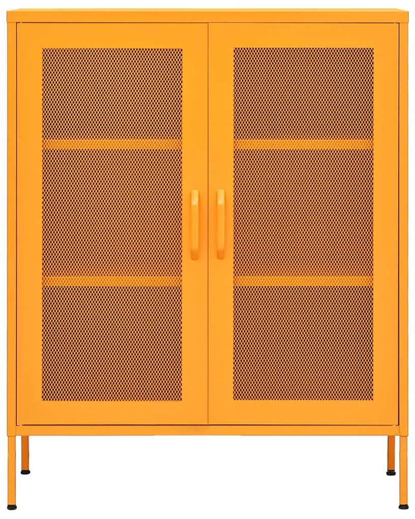 vidaXL Ντουλάπι Αποθήκευσης Μουσταρδί 80 x 35 x 101,5 εκ. Ατσάλινο