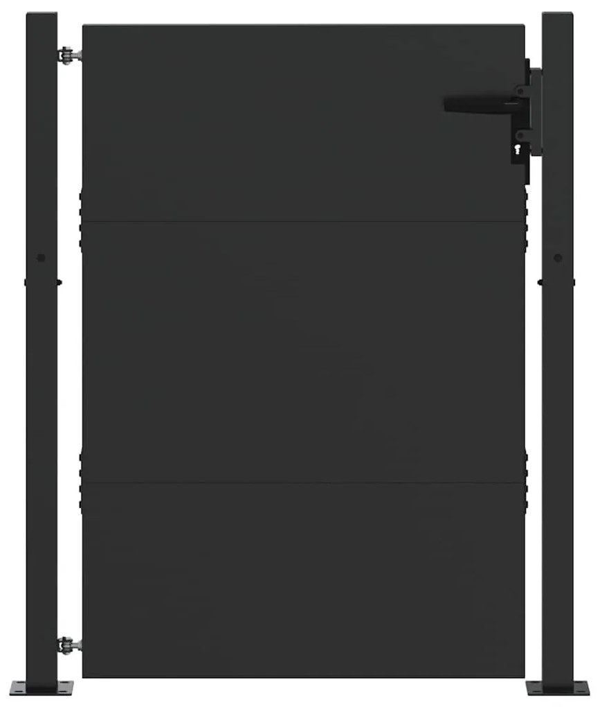 vidaXL Πύλη Κήπου Μαύρο 105 x 125 cm Ατσάλι με Επικάλυψη Πούδρας