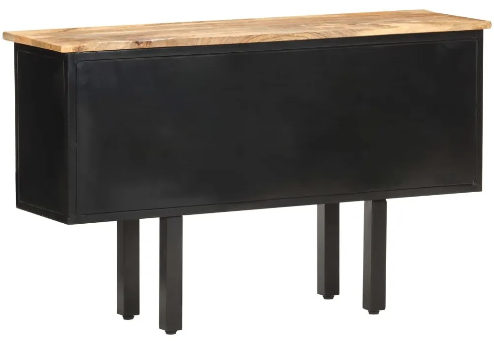 vidaXL Μπουφές 110x30x65 εκ. Μασίφ Ακατέργαστο Ξύλο Μάνγκο και Ατσάλι