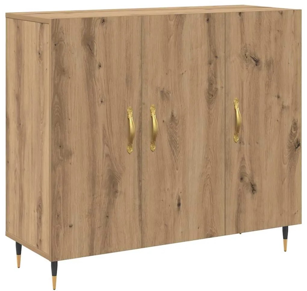 vidaXL Πλαϊνό γραφείο Καφέ 90 x 34 x 80 εκ. Επεξεργασμένο ξύλο