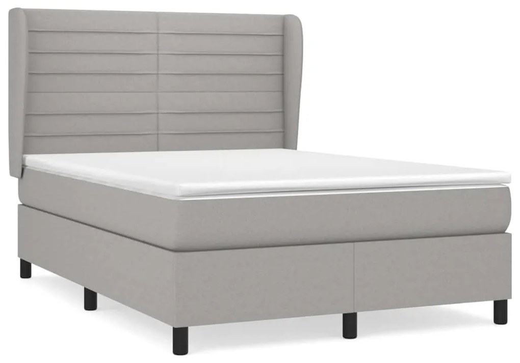 ΚΡΕΒΑΤΙ BOXSPRING ΜΕ ΣΤΡΩΜΑ ΑΝΟΙΧΤΟ ΓΚΡΙ 140X190 ΕΚ. ΥΦΑΣΜΑΤΙΝΟ 3128037