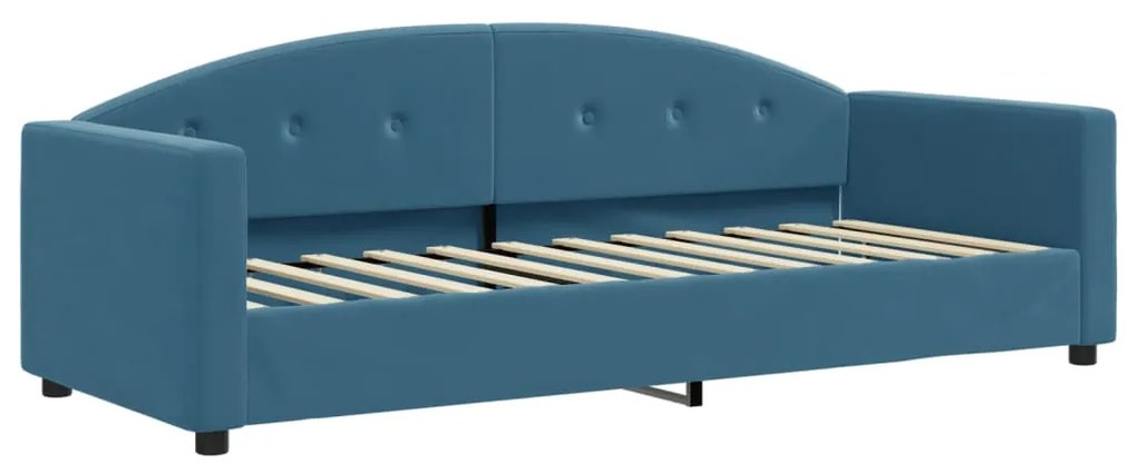 vidaXL Καναπές Κρεβάτι με Στρώμα Μπλε 80 x 200 εκ. Βελούδινος