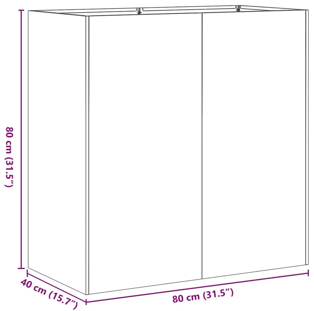 ΖΑΡΝΤΙΝΙΕΡΑ 80X40X80 ΕΚ. ΑΠΟ ΑΝΟΞΕΙΔΩΤΟ ΑΤΣΑΛΙ 860714