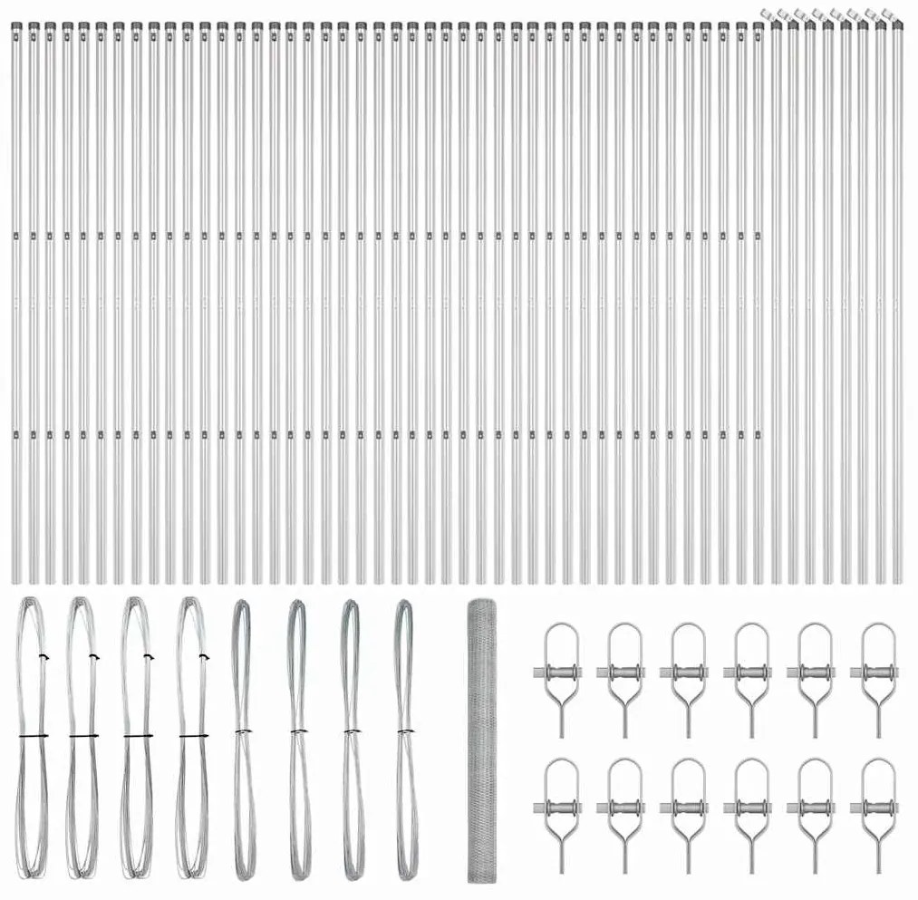 vidaXL γαλβανισμένος χάλυβας hexagon fence 1.5x100 μ