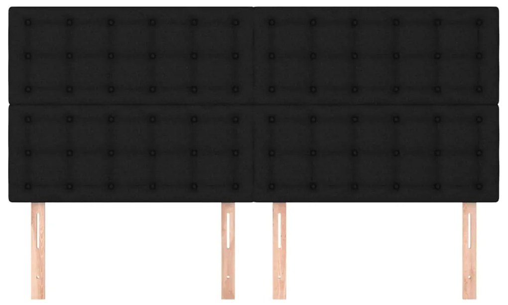 vidaXL Κεφαλάρια Κρεβατιού 4 τεμ. Μαύρο 100x5x78/88 εκ. Υφασμάτινο