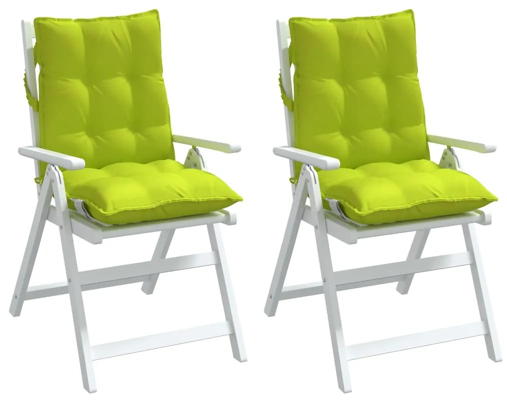 vidaXL Μαξιλάρια Καρέκλας Χαμηλή Πλάτη 2τεμ. Φωτ.Πράσινο Ύφασμα Oxford