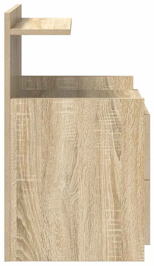 vidaXL Κομοδίνο με 2 Συρτάρια Χρώμα Sonoma Δρυς 40x36,5x62 εκ.