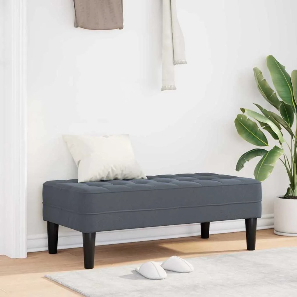 vidaXL Παγκάκι Σκούρο γκρι 113 x 57 x 39 εκ. Βελούδο