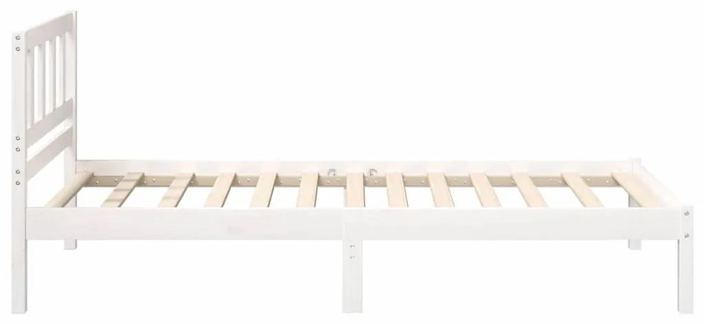 vidaXL Σκελετός Κρεβατιού Λευκό 75 x 190 cm Μασίφ ξύλο πεύκου
