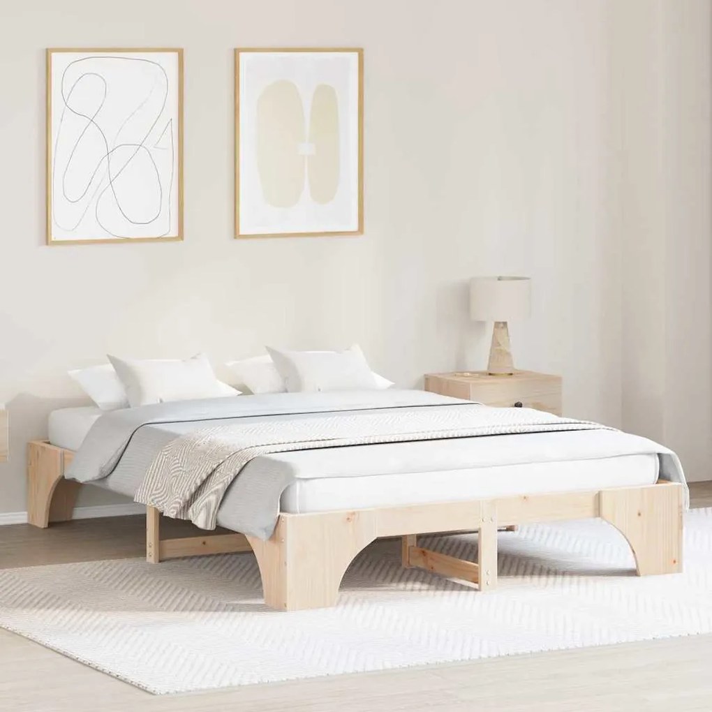 vidaXL Κρεβάτι 140x200 cm από Μασίφ Πεύκο