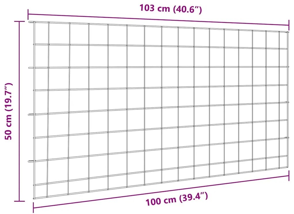 vidaXL Σετ φράχτη για λιμνούλες 5 pcs Πράσινο 100 x 50 cm Ατσάλι