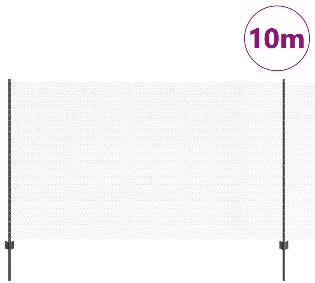 vidaXL Πόστα Φράκτη  10 τεμ U-Channel Γκρι 140 εκ Χάλυβας