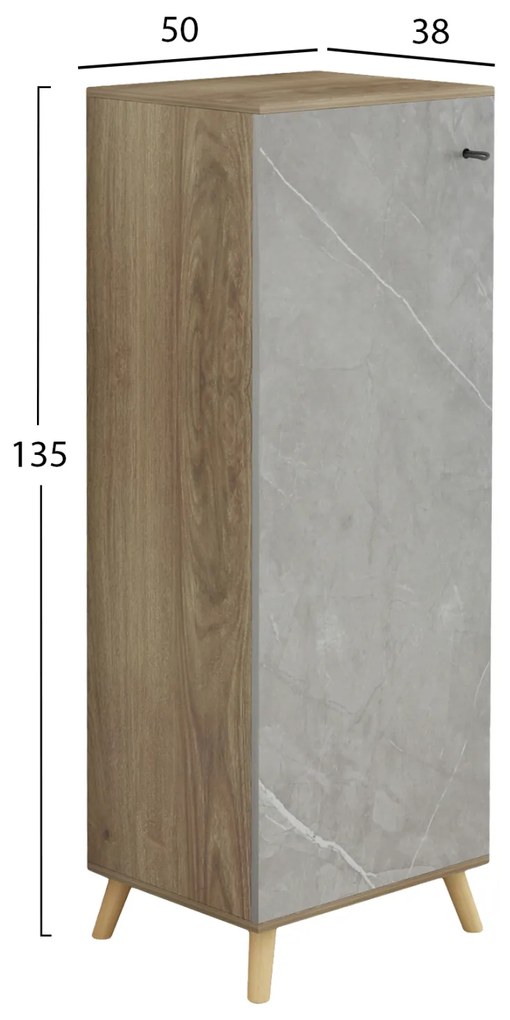 ΠΑΠΟΥΤΣΟΘΗΚΗ-ΝΤΟΥΛΑΠΙ ALVARO HM8954.11 ΜΕΛΑΜΙΝΗ SONAMA-STONE TEXTURE 50Χ38Χ135Yεκ. - 0535144 - HM8954.11