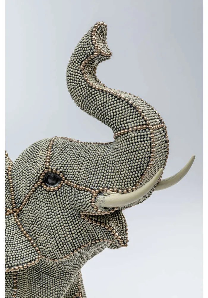 Διακοσμητικό Επιτραπέζιο Ελέφαντας Με Πέρλες Μεγάλος Γκρι 37 εκ. 38x17x37εκ - Γκρι