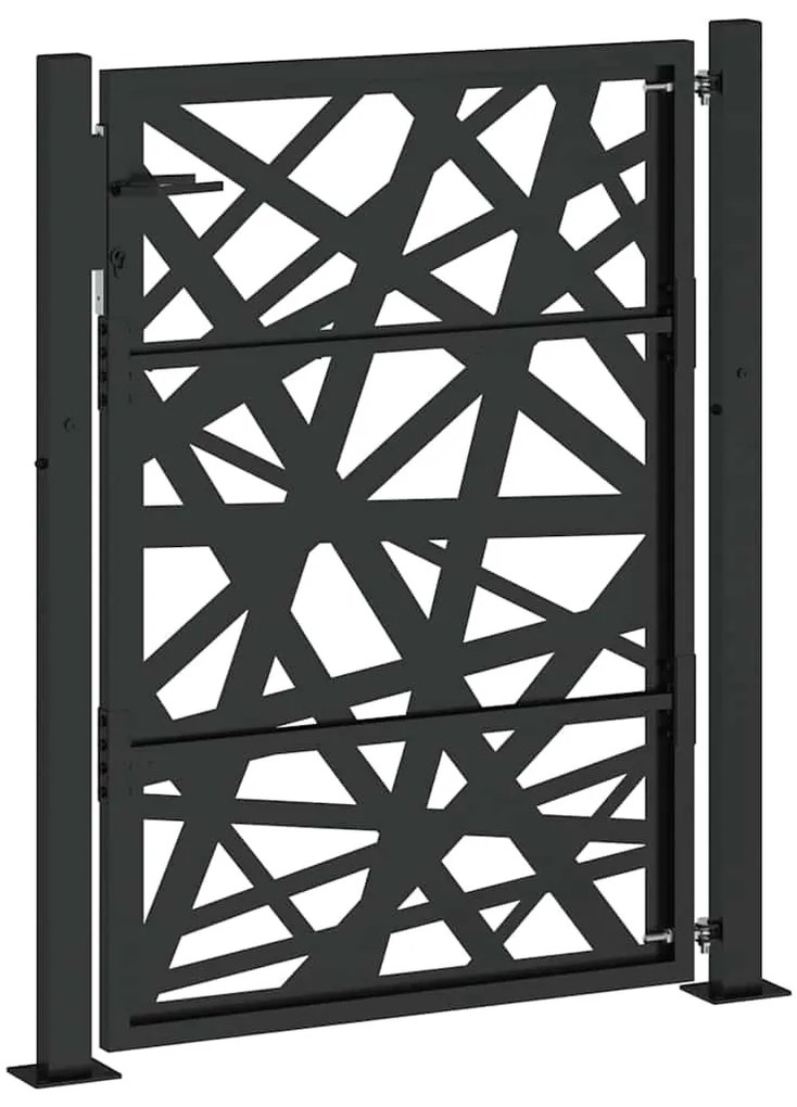 vidaXL Πύλη κήπου Μαύρη 105x130 cm Ατσάλινη ελαφριά σχεδίαση