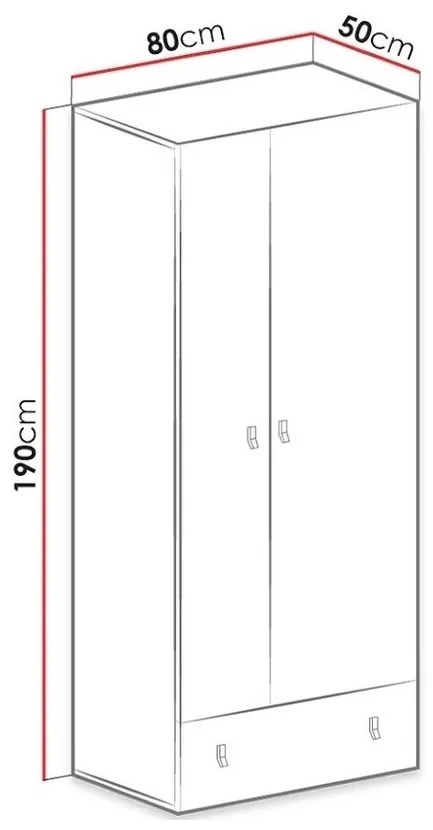 Ντουλάπα Omaha H102, Beige, Δρυς, Μαύρο, 190x80x50cm, 70 kg, Πόρτες ντουλάπας: Με μεντεσέδες, Αριθμός ραφιών: 4, Αριθμός ραφιών: 4 | Epipla1.gr