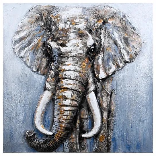 ΚΑΔΡΟ Fylliana Elephant ΜΠΕΖ-ΣΙΕΛ-ΓΚΡΙ ΧΡΩΜΑ 80x3x80εκ