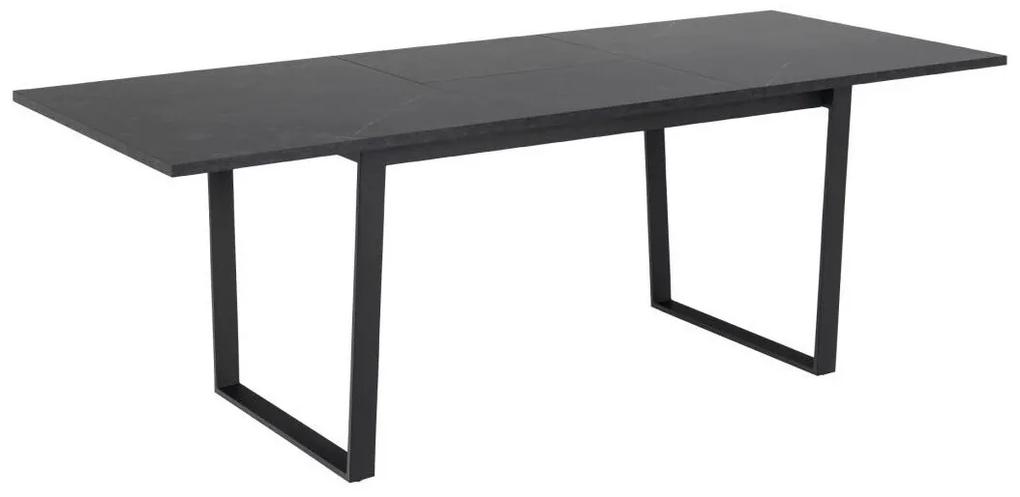 Τραπέζι Oakland 913, Μαύρο μάρμαρο, Μαύρο, 75x90x160cm, 48 kg, Επιμήκυνση, Ινοσανίδες μέσης πυκνότητας, Μέταλλο | Epipla1.gr