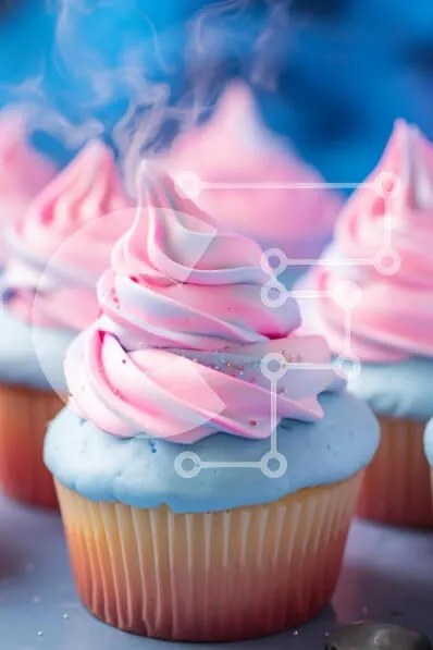 Intra Συλλεκτικό Ξύλινο Παζλ Plywood  4mm - Φρεσκοψημένα Cupcakes με ροζ και μπλε γλάσο Σε Ξύλινο Κουτί - Διαστάσεις: 10x10 cm – 25 κομμάτια