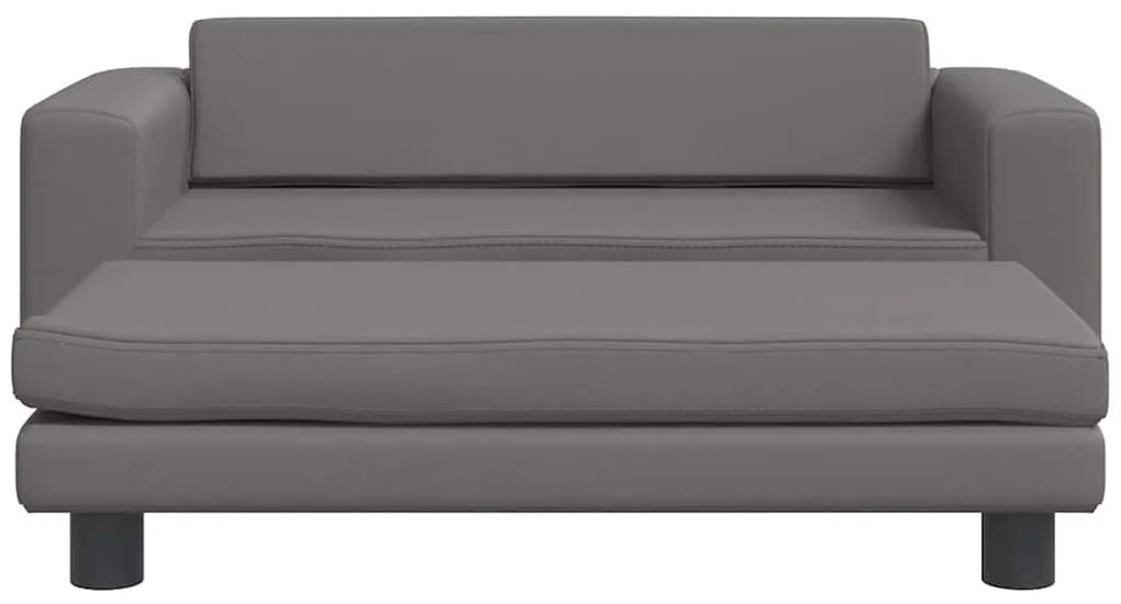 vidaXL Κρεβάτι Σκύλου με Προέκταση Γκρι 100x50x30 εκ. Συνθετικό Δέρμα