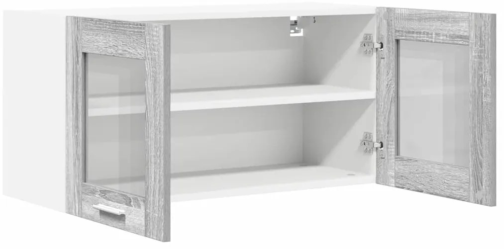 vidaXL Κρεμαστό ντουλάπι Γκρι Σομόνα και Λευκό 80 x 31 x 40 εκ