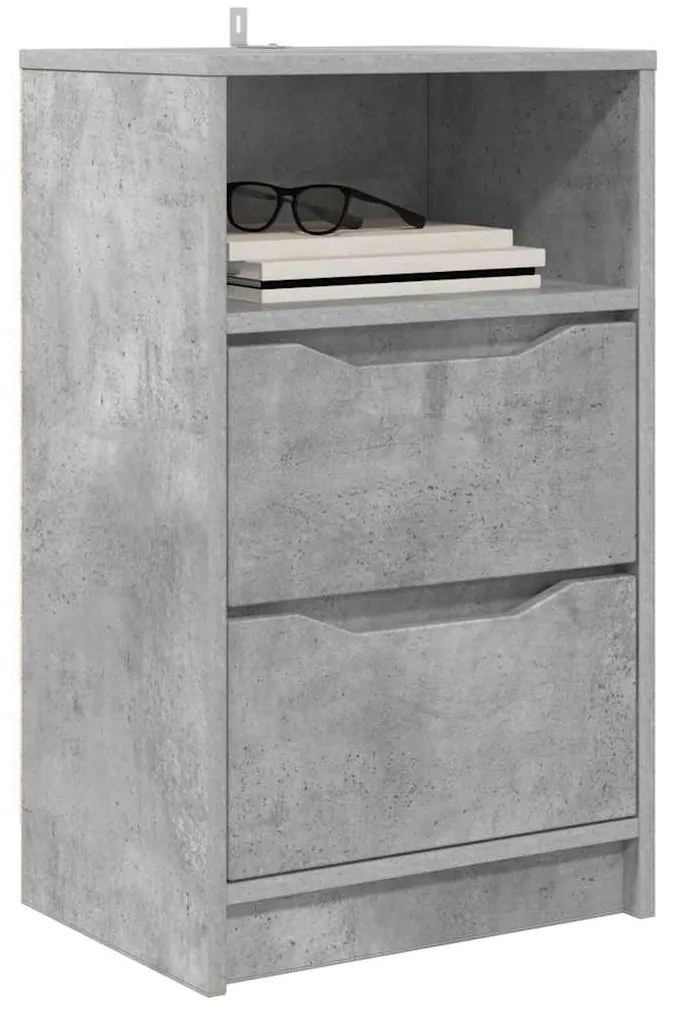 vidaXL Κομοδίνο Σκυρόδεμα Γκρι 40 x 30 x 467 εκ Επεξεργασμένο ξύλο