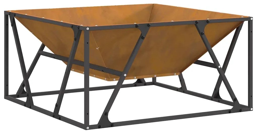 vidaXL Φωτιά Καφέ 80 x 80 x 40 cm Ατσάλι σκληρυθέν στον αέρα