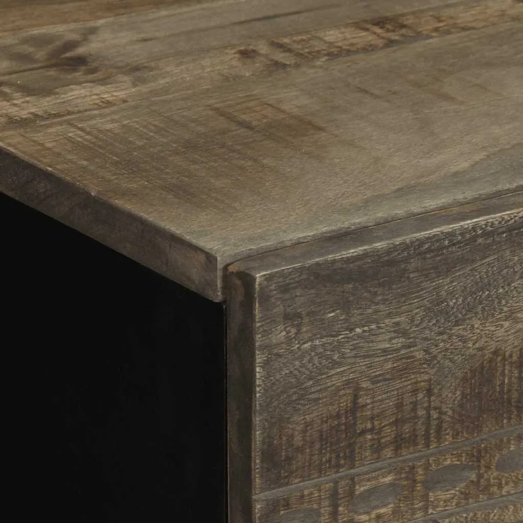 Κομοδίνα 2 τεμάχια ανοιχτό γκρι 40x33x46 cm μασίφ ξύλο Mango - Γκρι