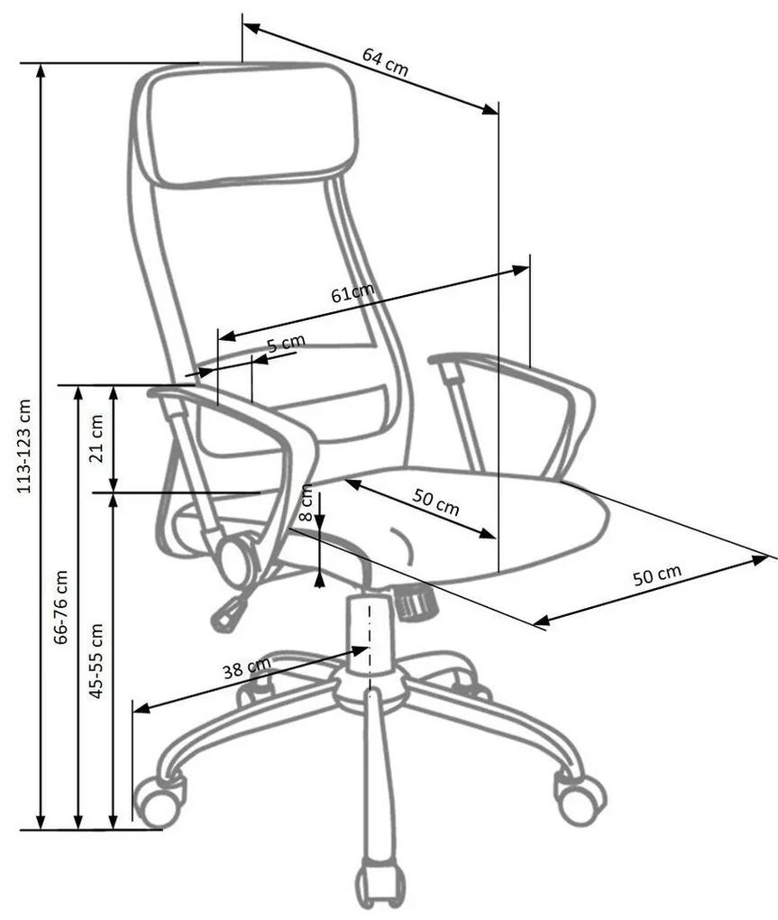 Καρέκλα γραφείου Houston 534, Μαύρο, Γκρι, 113x61x64cm, 14 kg, Με ρόδες, Με μπράτσα, Μηχανισμός καρέκλας: Κλίση | Epipla1.gr