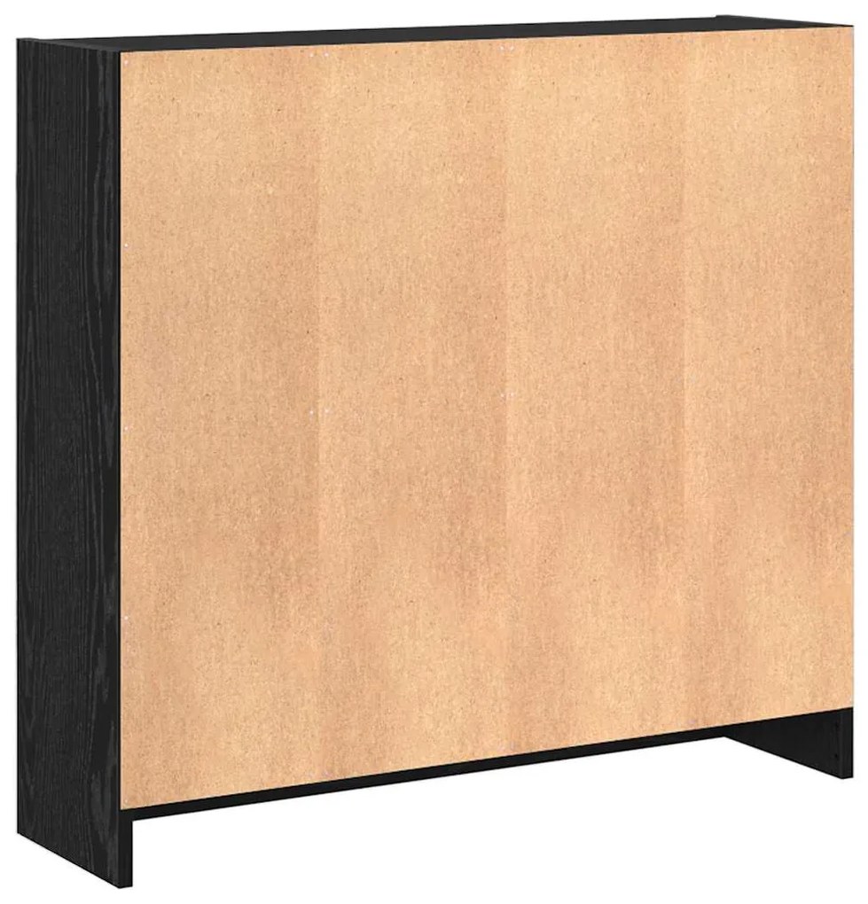 vidaXL Ράφι Βιβλίων Μαύρη Οξυά 80 x 24 x 76 εκ. Επεξεργασμένο ξύλο