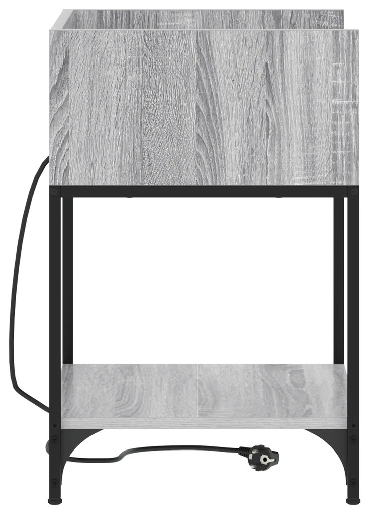 vidaXL Κομοδίνο με ράφι Γκρι sonoma 40 x 40 x 61 εκ Επεξεργασμένο ξύλο