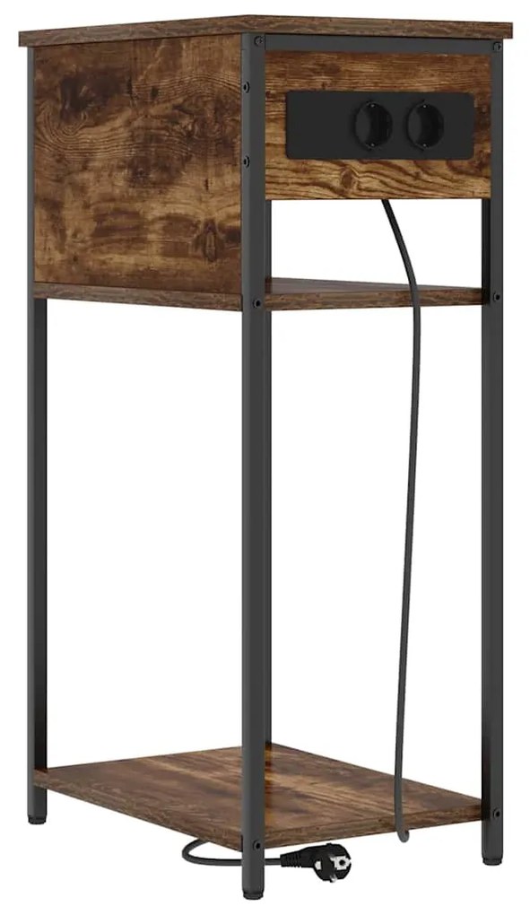 vidaXL Κομοδίνο Καπνιστή δρυς 41 x 28 x 76 εκ. Επεξεργασμένο ξύλο