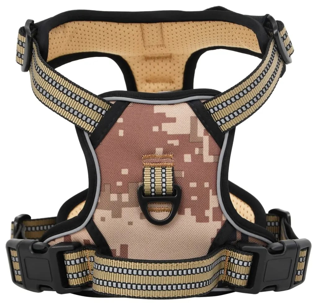 vidaXL Λουρί Σκύλου με Οδηγό και Κολάρο Ρυθμιζόμενο Παραλλαγή Καφέ XL