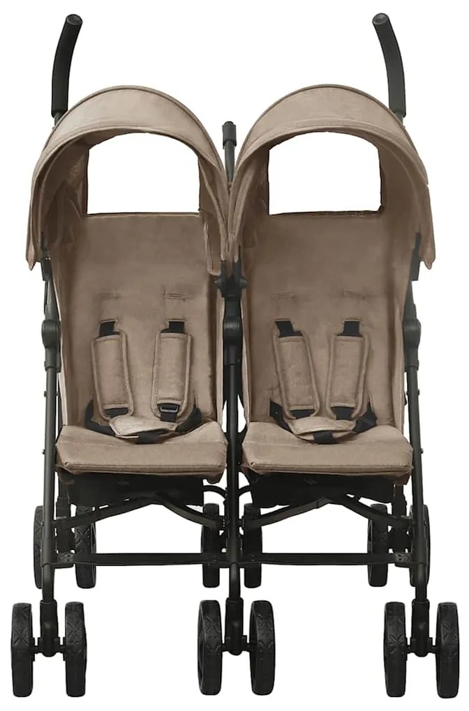 vidaXL Καρότσι Διδύμων Taupe Ατσάλινο