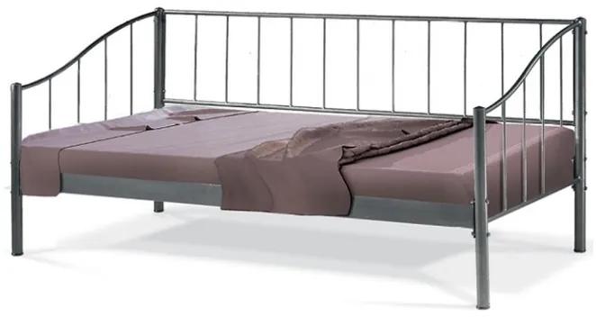 Kαναπές Κρεβάτι Ήρα τριθέσιος μεταλλικός για στρώμα 120x190 με επιλογή χρώματος (Μαύρο)