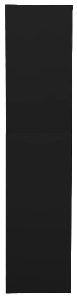 Ντουλάπα Γραφείου Μαύρη 90x40x180 εκ. από Ατσάλι / Ψημένο Γυαλί - Μαύρο